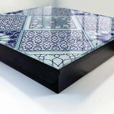 Motif géométrique dans des tons de bleu