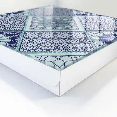 Motif géométrique dans des tons de bleu