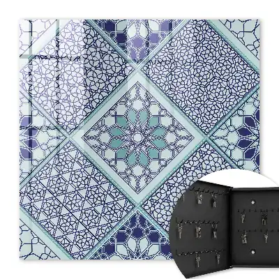 Motif géométrique dans des tons de bleu