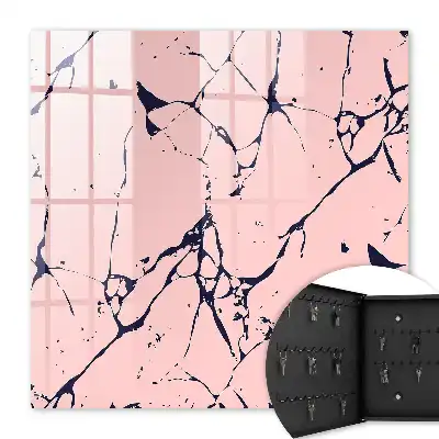 Mosaïque en marbre à motifs de lignes noires