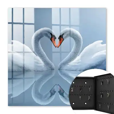 Décoration cœur d'amour cygne