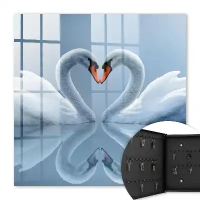 Décoration cœur d'amour cygne