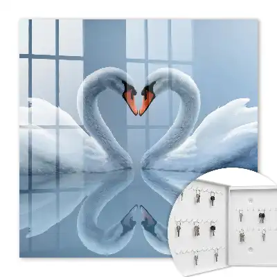Décoration cœur d'amour cygne