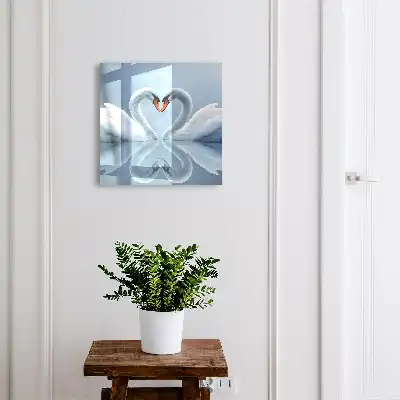 Décoration cœur d'amour cygne