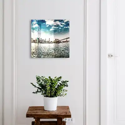Tableau Panorama urbain dans l'eau dynamique