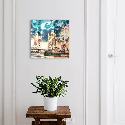 Tableau paysage urbain nuageux