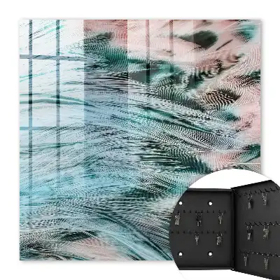 Plumes bleu pastel et rose