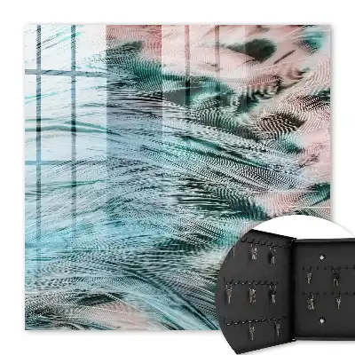 Plumes bleu pastel et rose