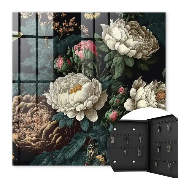 Fleurs de pivoine sur fond noir