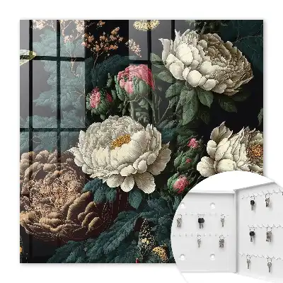 Fleurs de pivoine sur fond noir