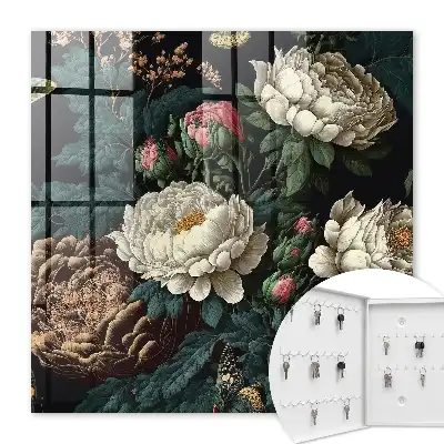 Fleurs de pivoine sur fond noir