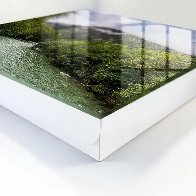 Paysage de montagne avec rivière et forêt