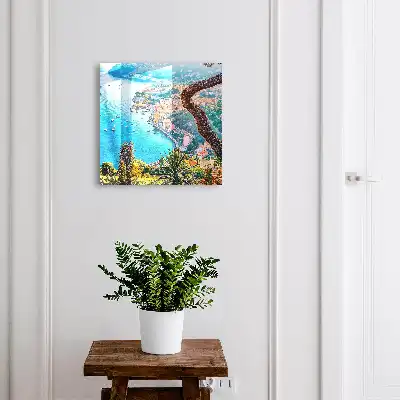 Tableau paysage de vacances sur la côte de la baie