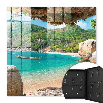 Tableau représentant une vue paradisiaque sur des collines verdoyantes