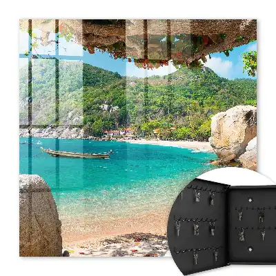 Tableau représentant une vue paradisiaque sur des collines verdoyantes
