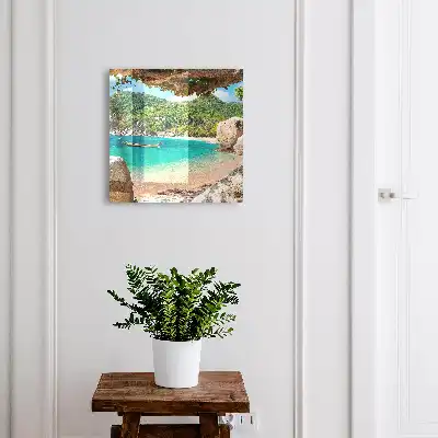 Tableau représentant une vue paradisiaque sur des collines verdoyantes