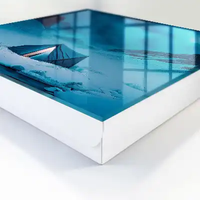 Nuit bleue avec une tente illuminée