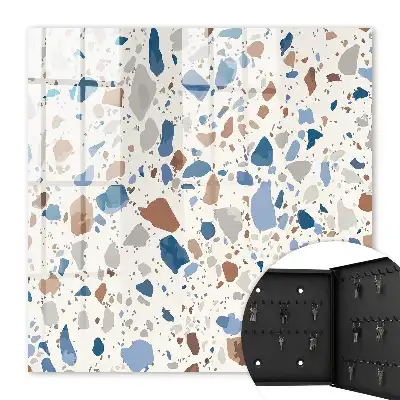 Mosaïque en pierre avec accents bleus