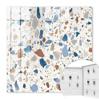 Mosaïque en pierre avec accents bleus