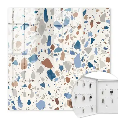 Mosaïque en pierre avec accents bleus