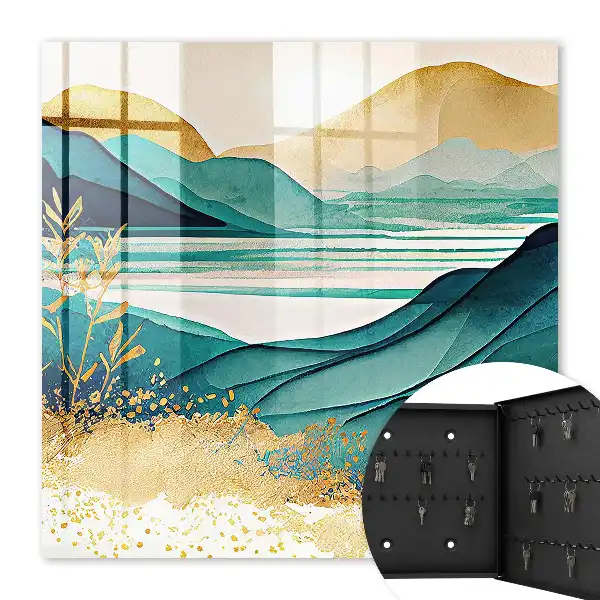 Montagnes turquoise avec des éléments naturels