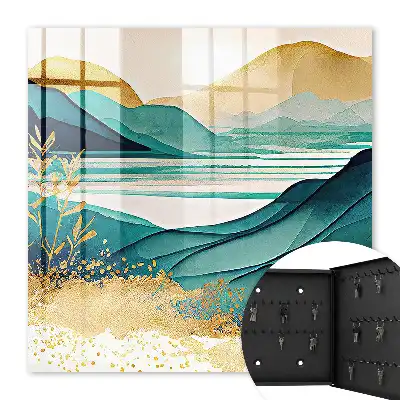 Montagnes turquoise avec des éléments naturels