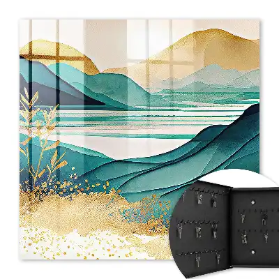 Montagnes turquoise avec des éléments naturels
