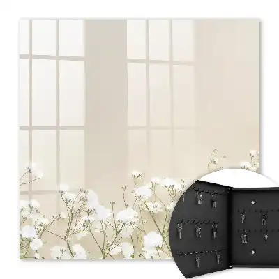 Fleurs sur fond beige subtil