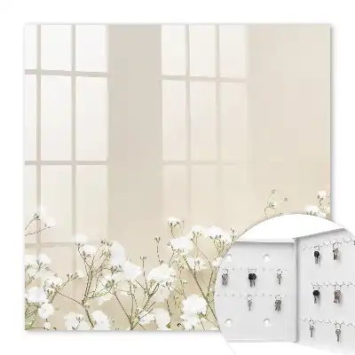 Fleurs sur fond beige subtil
