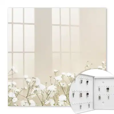 Fleurs sur fond beige subtil