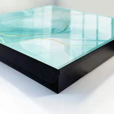 Élégance turquoise avec gouttes et lignes