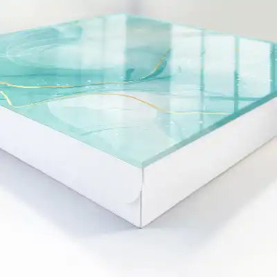 Élégance turquoise avec gouttes et lignes