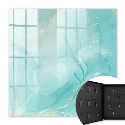 Élégance turquoise avec gouttes et lignes