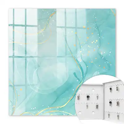 Élégance turquoise avec gouttes et lignes