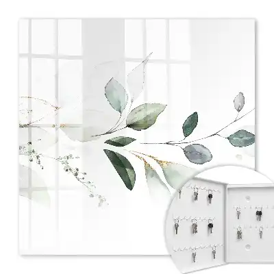 Feuilles à l'aquarelle aux pastels blancs