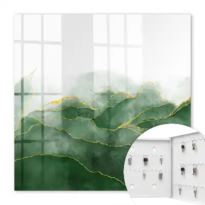 Tableau style aquarelle collines vertes