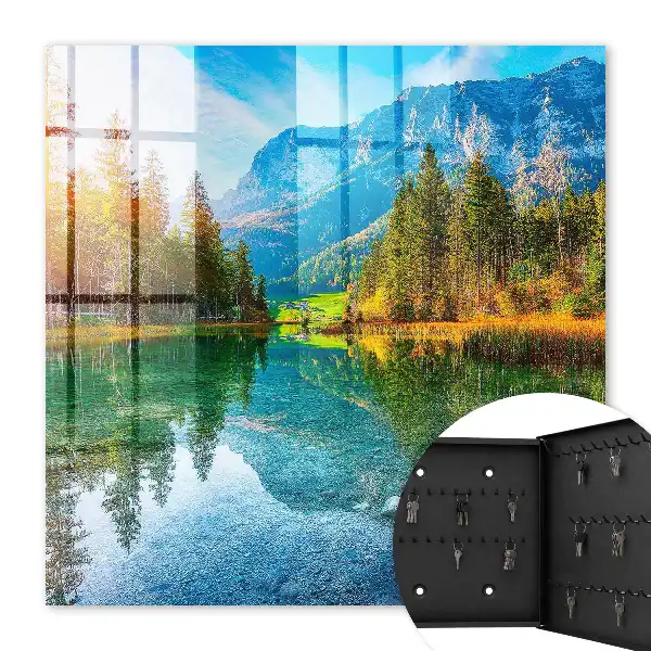 Tableau paysage de montagne sérénité alpine