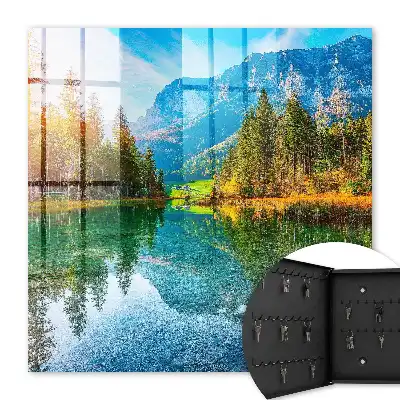 Tableau paysage de montagne sérénité alpine