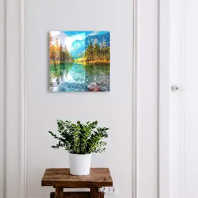 Tableau paysage de montagne sérénité alpine