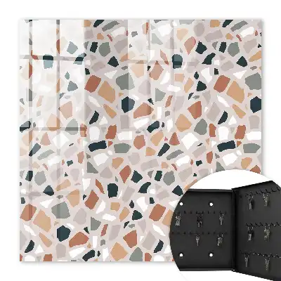Mosaïque de pierre en coloris gris crème