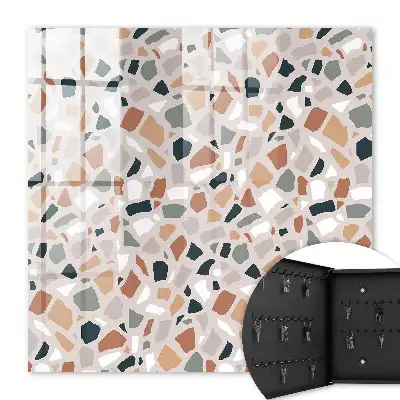 Mosaïque de pierre en coloris gris crème