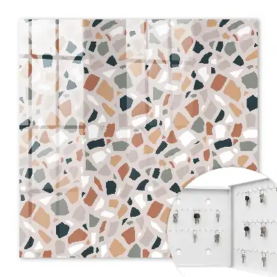 Mosaïque de pierre en coloris gris crème