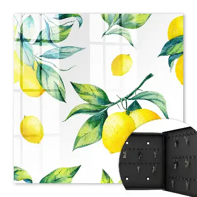 Affiche illustrée feuilles de citronnier à l'aquarelle