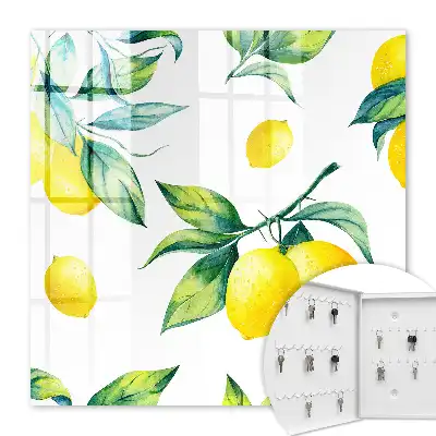Affiche illustrée feuilles de citronnier à l'aquarelle