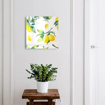 Affiche illustrée feuilles de citronnier à l'aquarelle