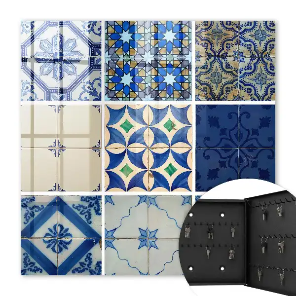 Carreaux d'azulejos aux motifs bleus