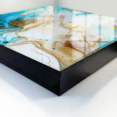 Motifs turquoise dans une composition dynamique
