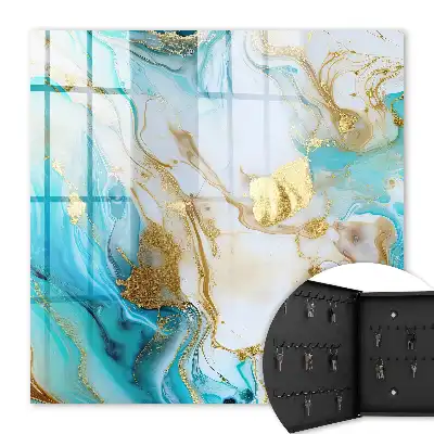 Motifs turquoise dans une composition dynamique