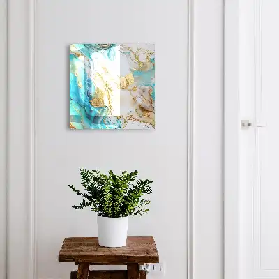 Motifs turquoise dans une composition dynamique
