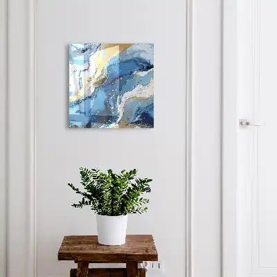 Abstraction tourbillonnante colorée bleue et jaune